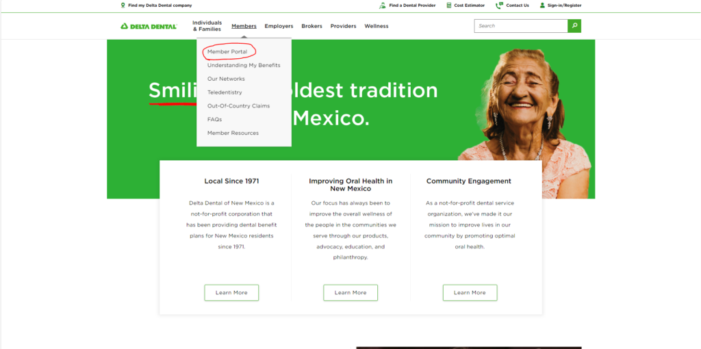 Find the Delta Dental of New Mexico Member Portal.